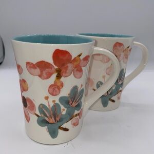 2 Starbucks 2008 Coffee/Tea Mugs Spring Sakura Cherry Blossom Flowers  AB02